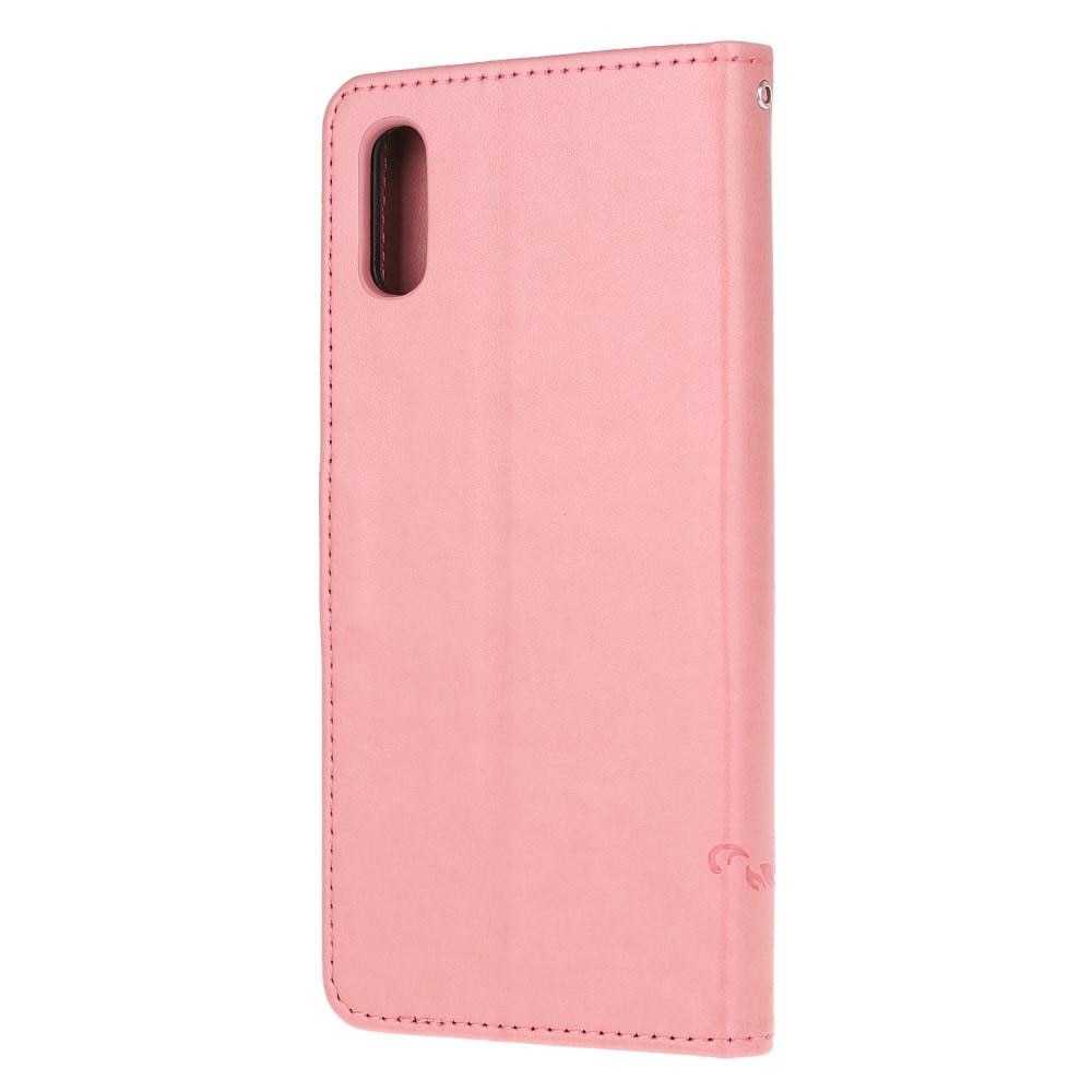 Custodia in pelle a farfalle per Samsung Galaxy Xcover 5, rosa