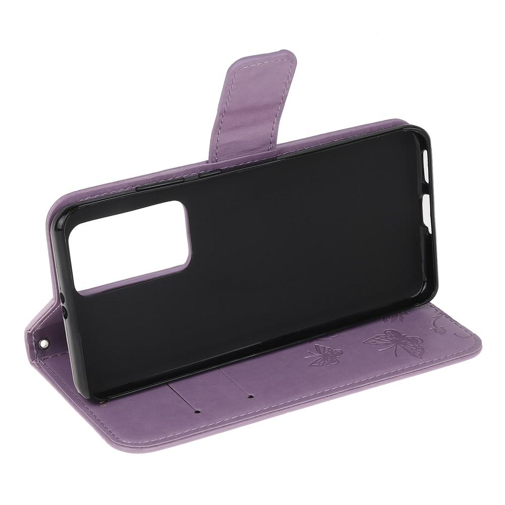 Custodia in pelle a farfalle per Xiaomi Mi 10T/10T Pro, viola