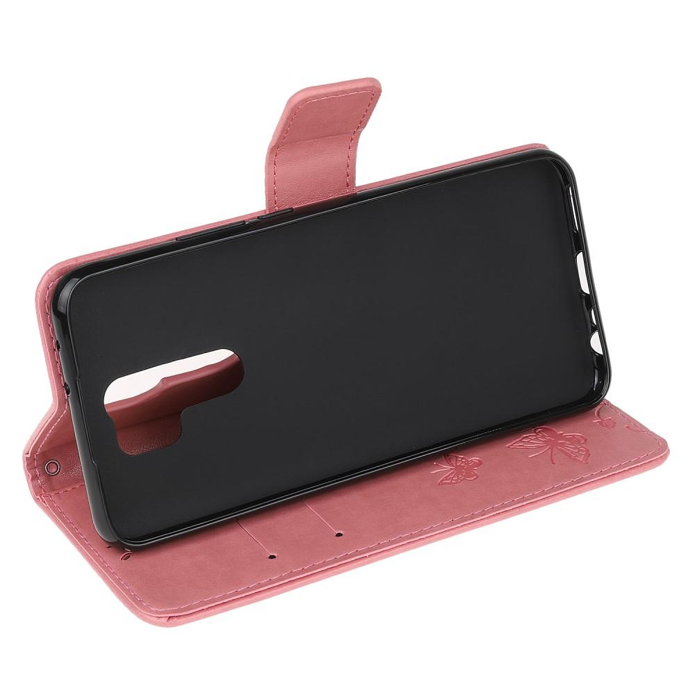 Custodia in pelle a farfalle per Xiaomi Redmi 9, Rosa