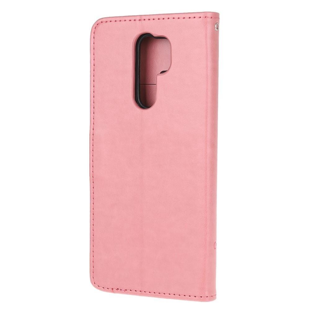 Custodia in pelle a farfalle per Xiaomi Redmi 9, Rosa