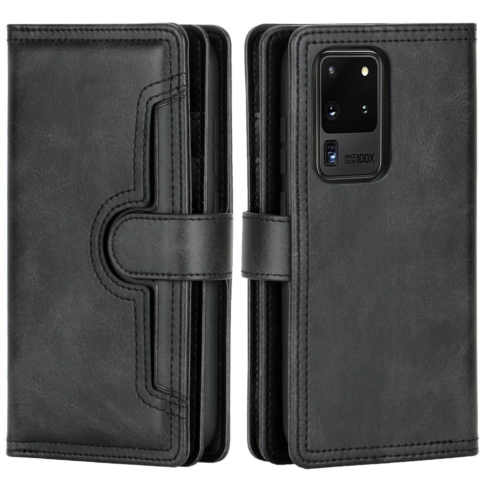Multi-Slot Cover Portafoglio in pelle Samsung Galaxy S20 Ultra Nero
