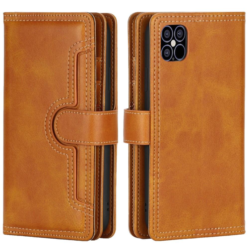 Multi-Slot Cover Portafoglio in pelle iPhone 12/12 Pro Cognac