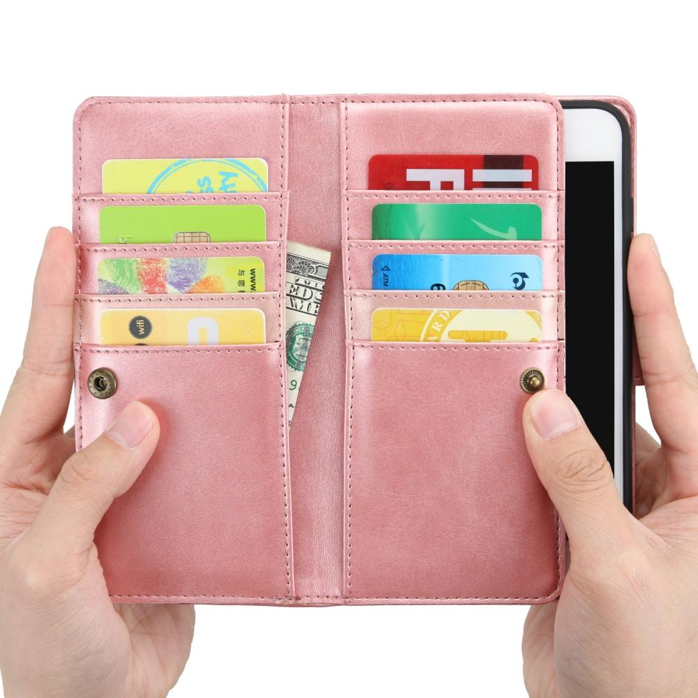 Multi-Slot Cover Portafoglio in pelle iPhone SE (2020) oro Rosa