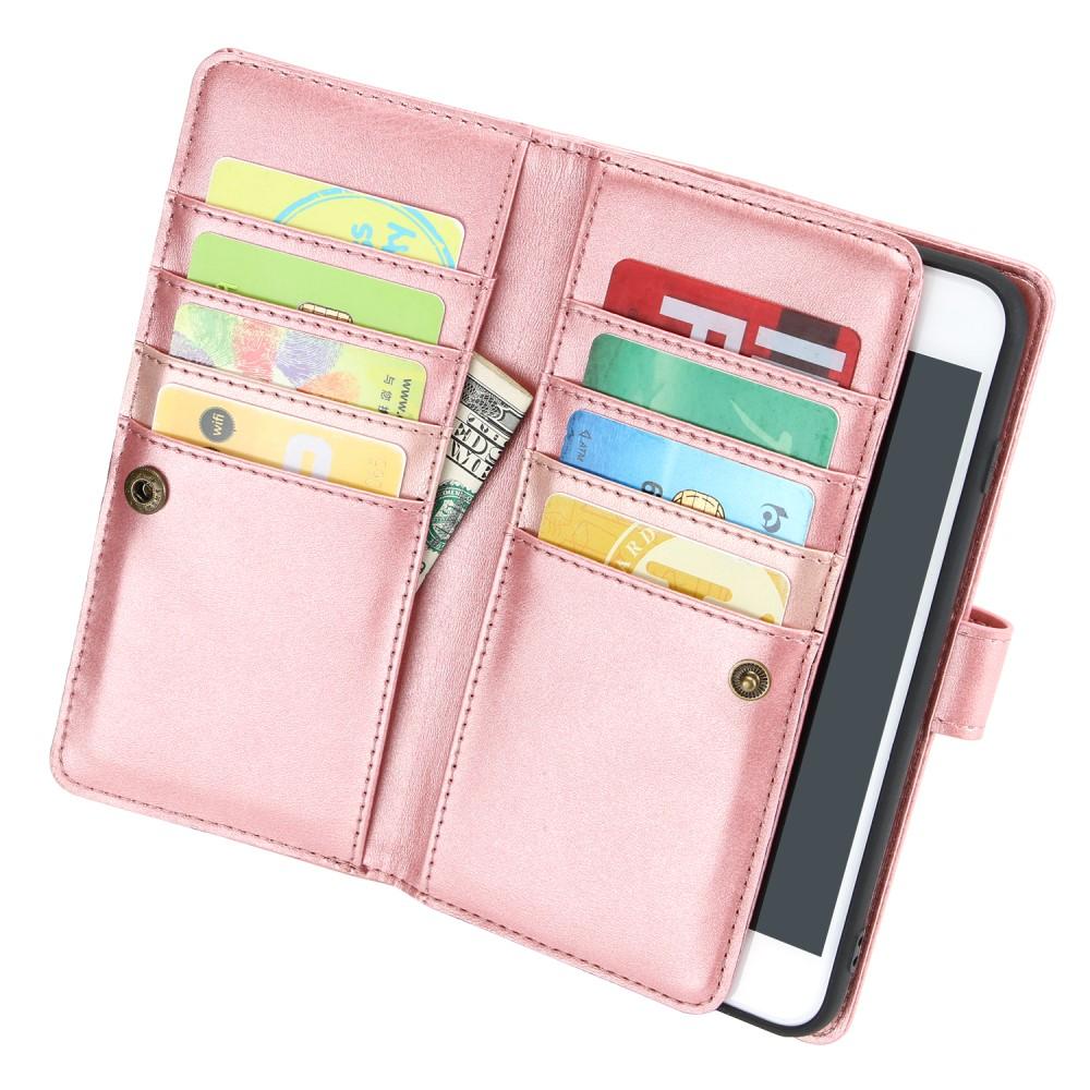 Multi-Slot Cover Portafoglio in pelle iPhone SE (2022) oro Rosa