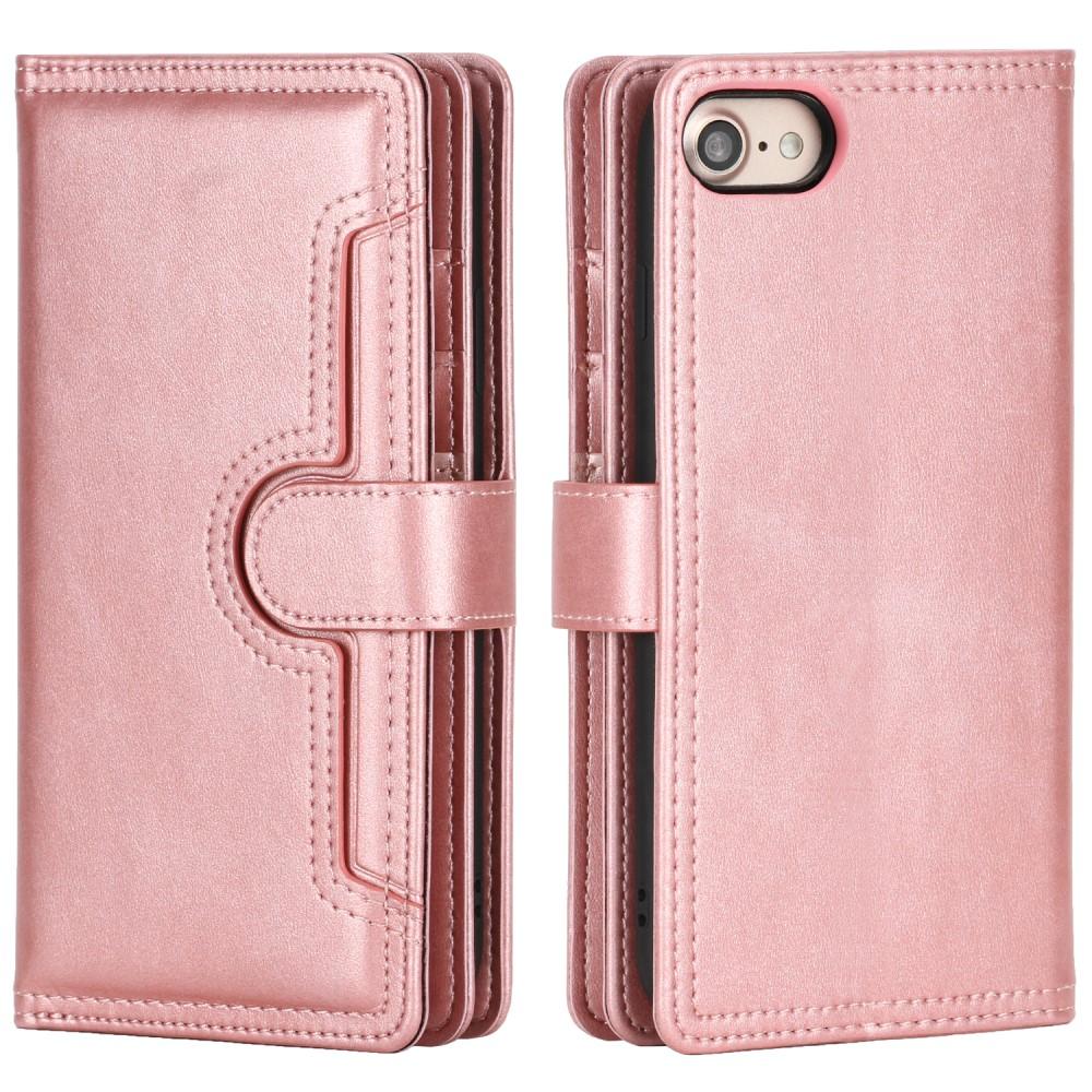 Multi-Slot Cover Portafoglio in pelle iPhone 7 oro Rosa