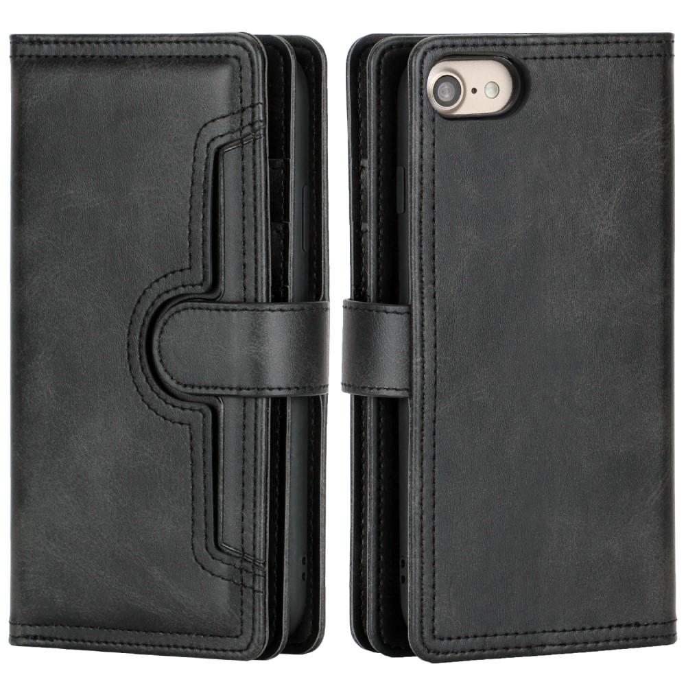 Multi-Slot Cover Portafoglio in pelle iPhone SE (2022) nero