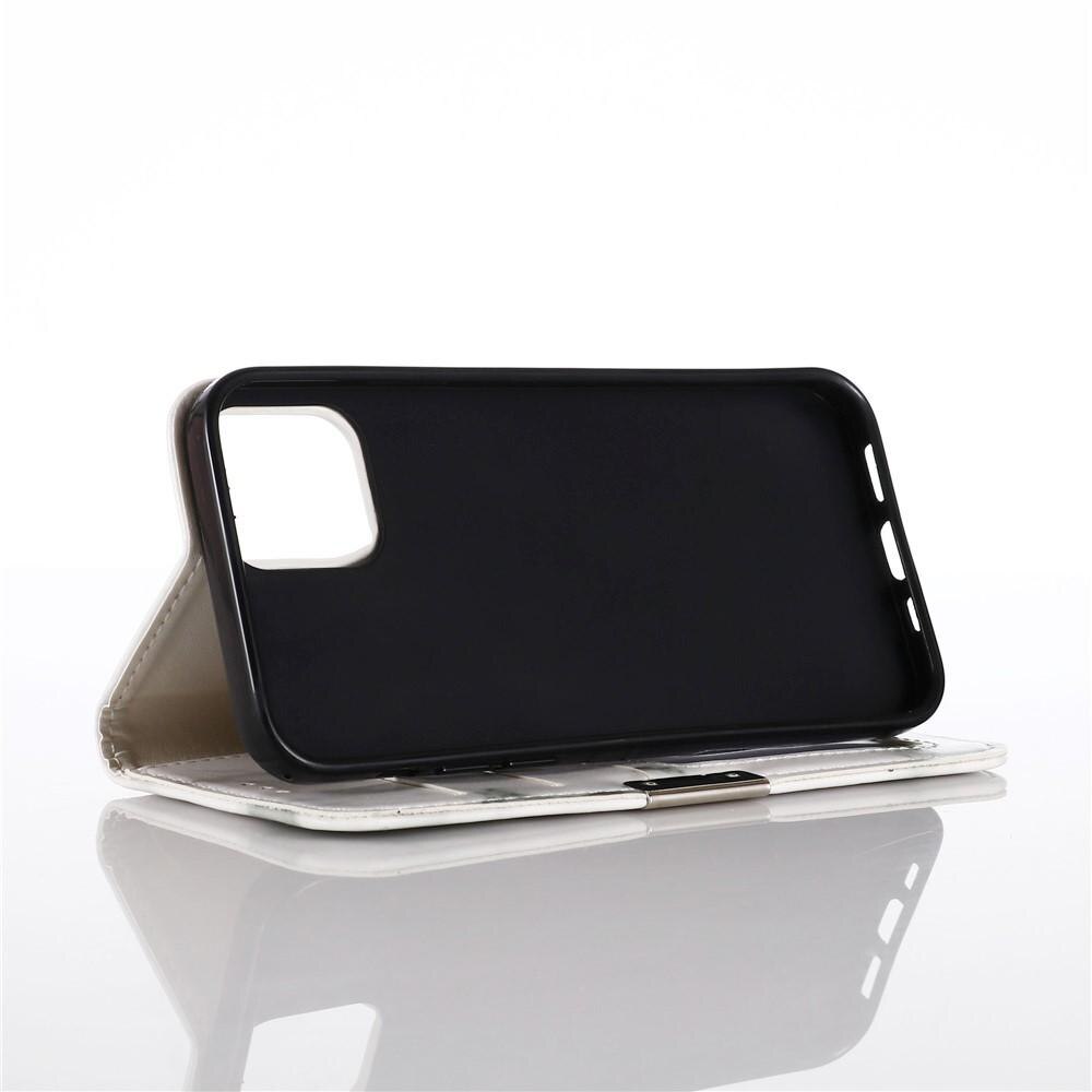 Cover portafoglio iPhone 12/12 Pro Marmo bianco