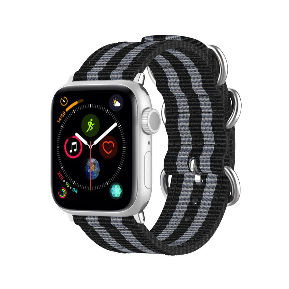 Cinturino in tessuto militare Apple Watch 44mm nero/grigio