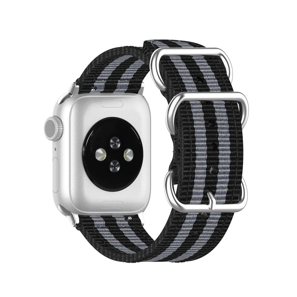 Cinturino in tessuto militare Apple Watch 45mm Series 8 Nero/Grigio