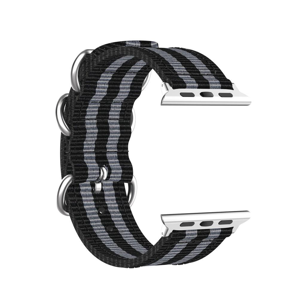 Cinturino in tessuto militare Apple Watch 45mm Series 8 Nero/Grigio