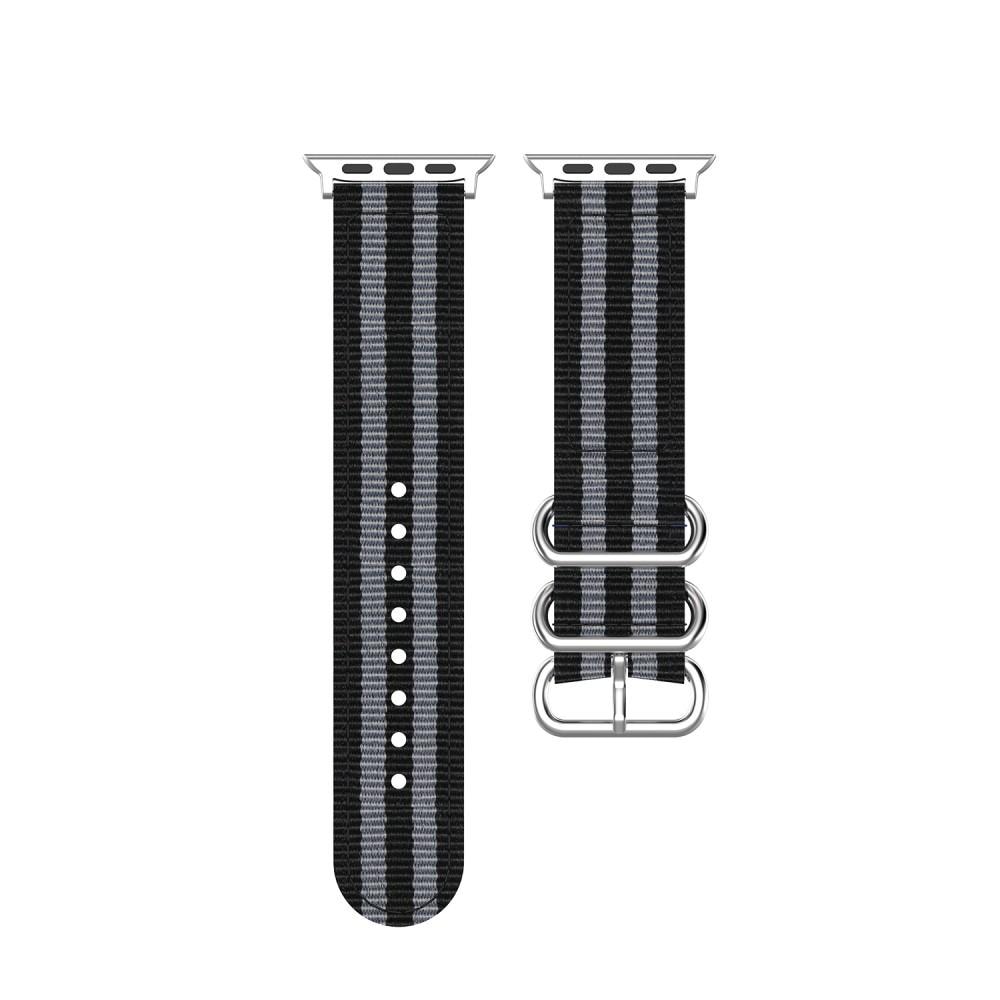 Cinturino in tessuto militare Apple Watch 45mm Series 8 Nero/Grigio