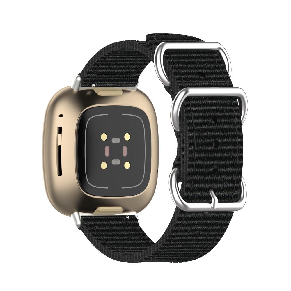 Cinturino in tessuto militare Fitbit Versa 3/Sense Nero