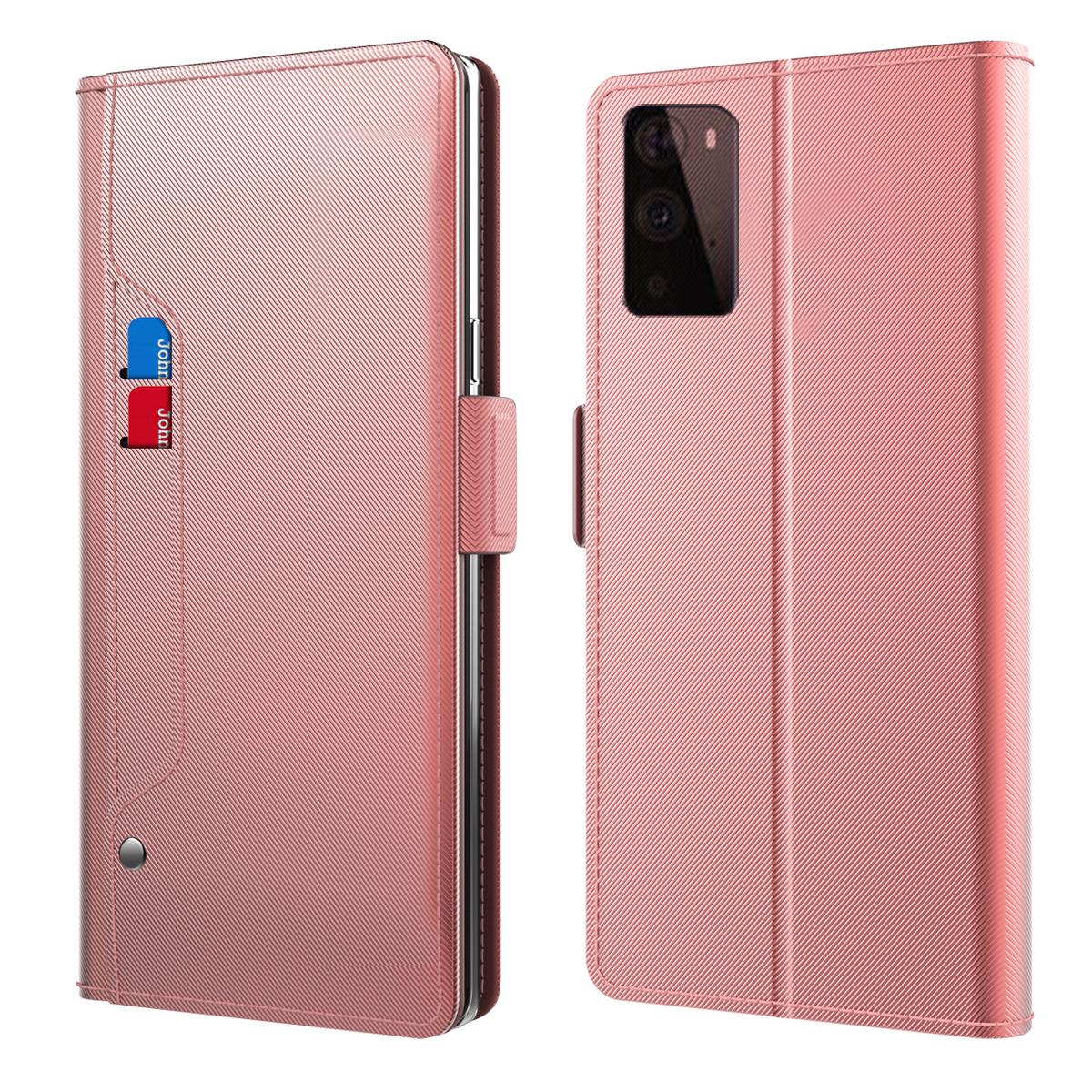 Custodia a portafoglio Specchio OnePlus 9 Pro rosa dorato