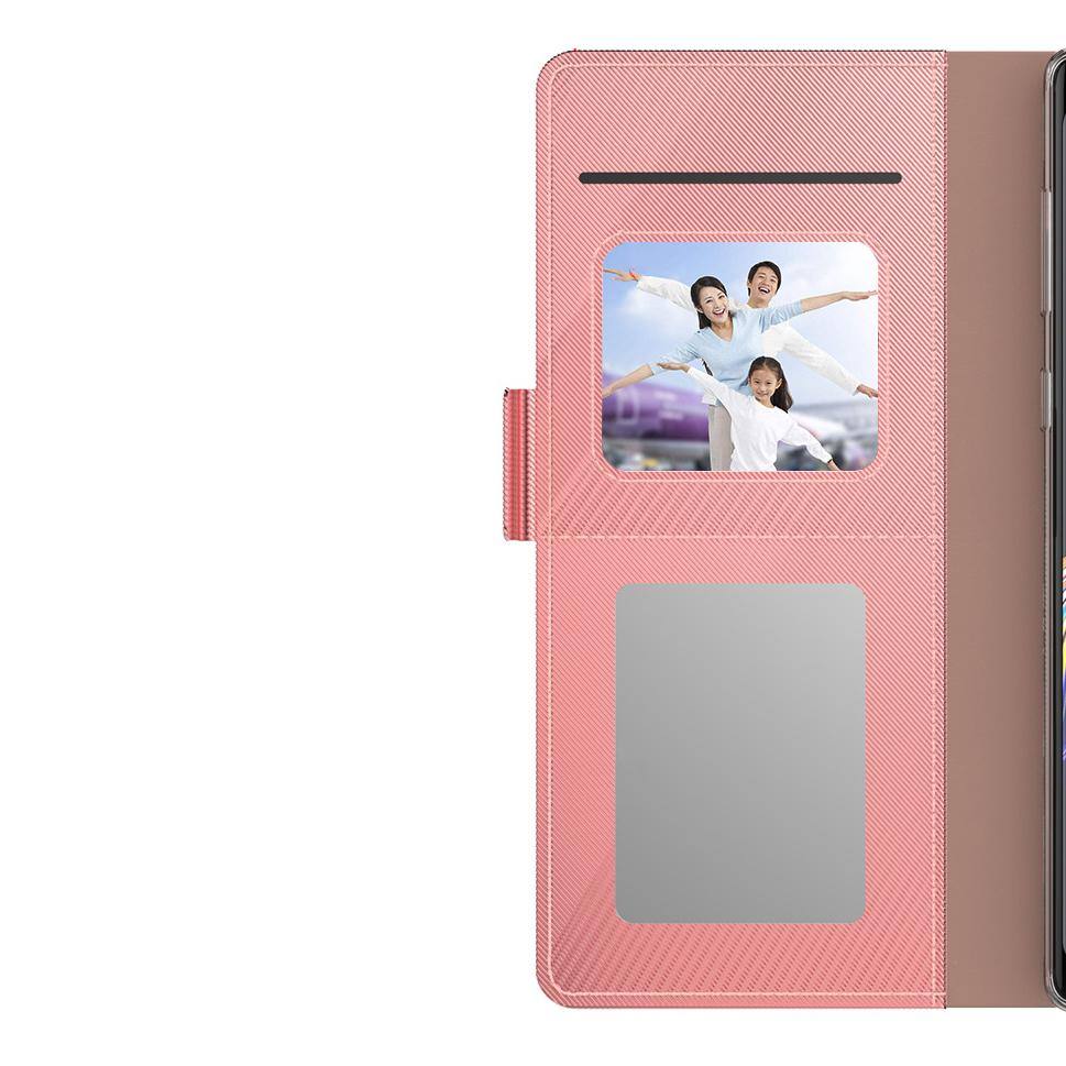 Custodia a portafoglio Specchio OnePlus 9 Pro rosa dorato