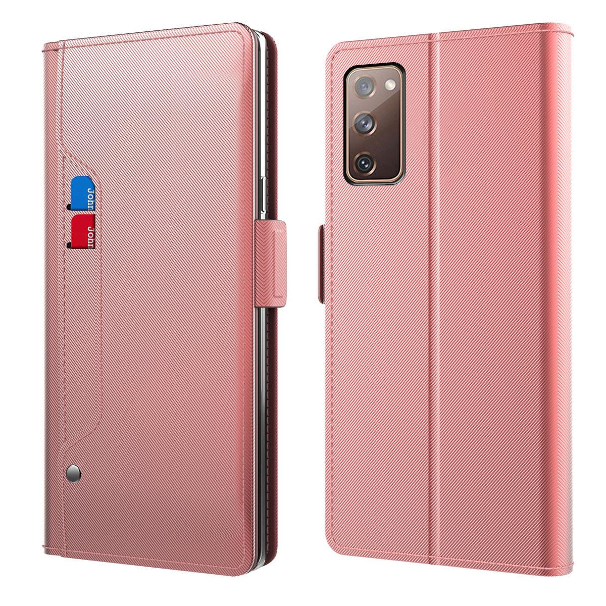 Custodia a portafoglio Specchio Samsung Galaxy S20 FE rosa dorato