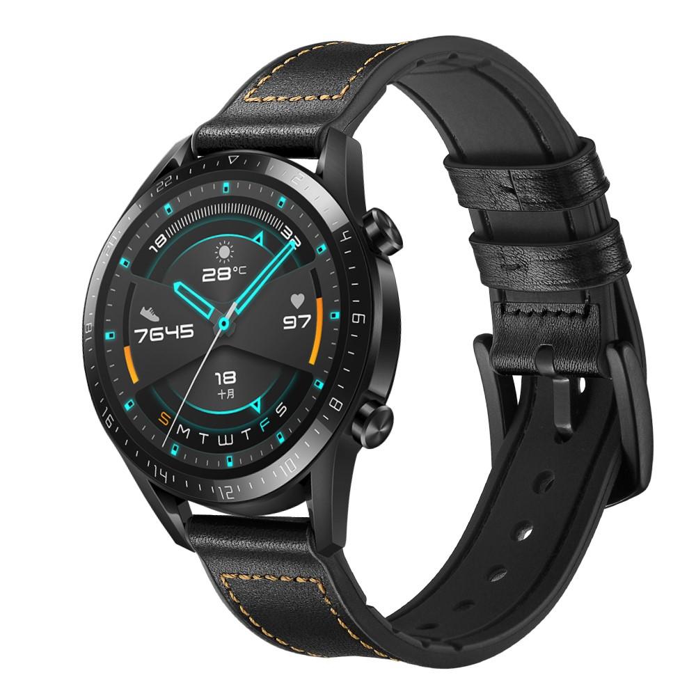 Cinturino in pelle premium Huawei Watch GT 2 Pro/GT 2 46mm/GT 2e Nero