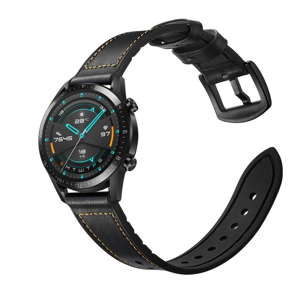 Cinturino in pelle premium Huawei Watch GT 2 Pro/GT 2 46mm/GT 2e Nero