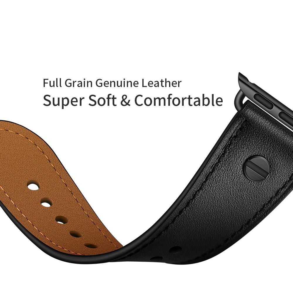 Cinturino in pelle con borchie Apple Watch SE 44mm nero