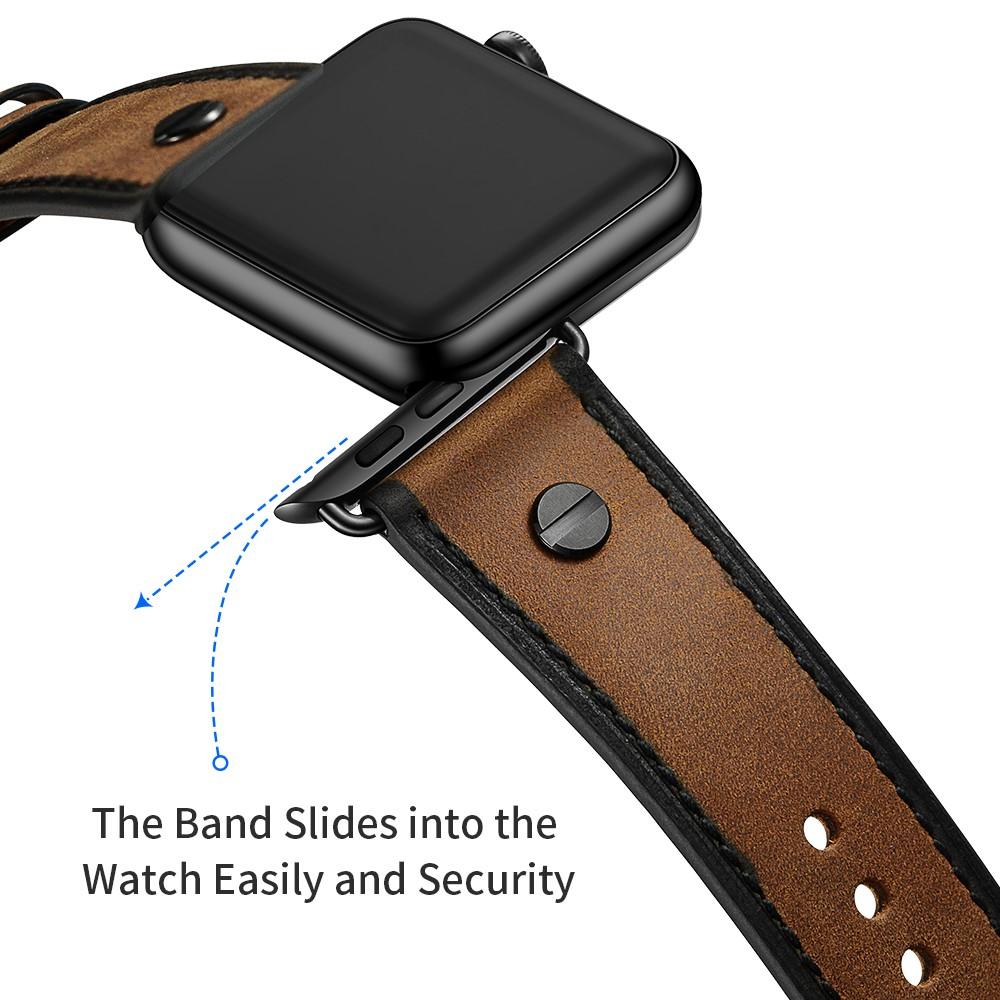 Cinturino in pelle con borchie Apple Watch Ultra 2 49mm marrone