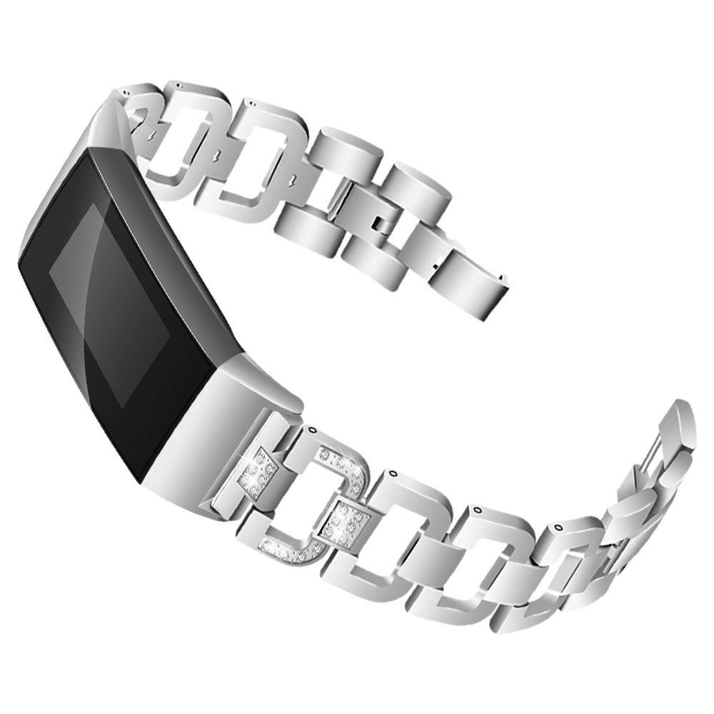 Cinturino Rhinestone bracelet Fitbit Charge 3/4 D'argento