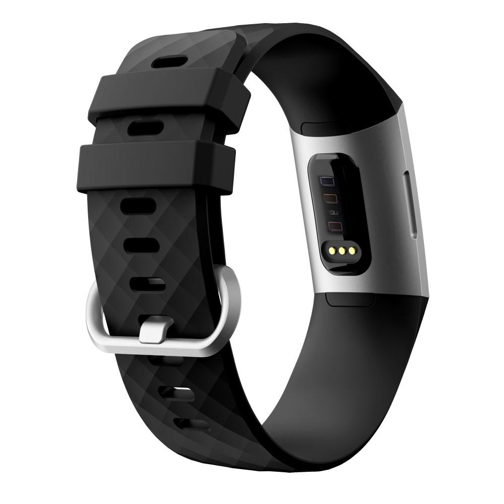 Cinturino in silicone per Fitbit Charge 3/4, nero