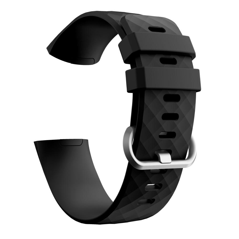 Cinturino in silicone per Fitbit Charge 3/4, nero