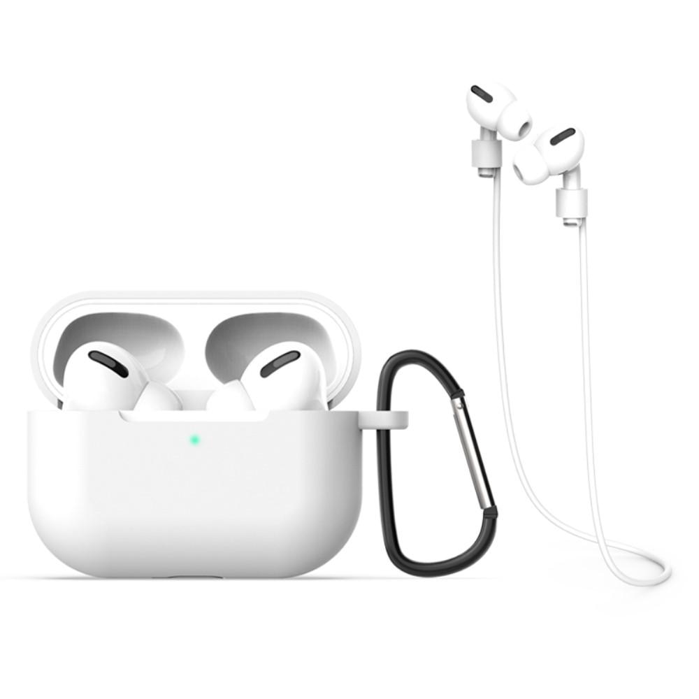 Cover in silicone con moschettone AirPods Pro Bianco