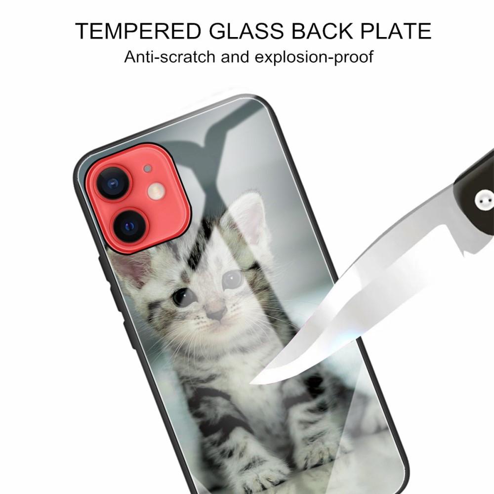 Custodia in vetro temperato iPhone 12 Mini Gattino