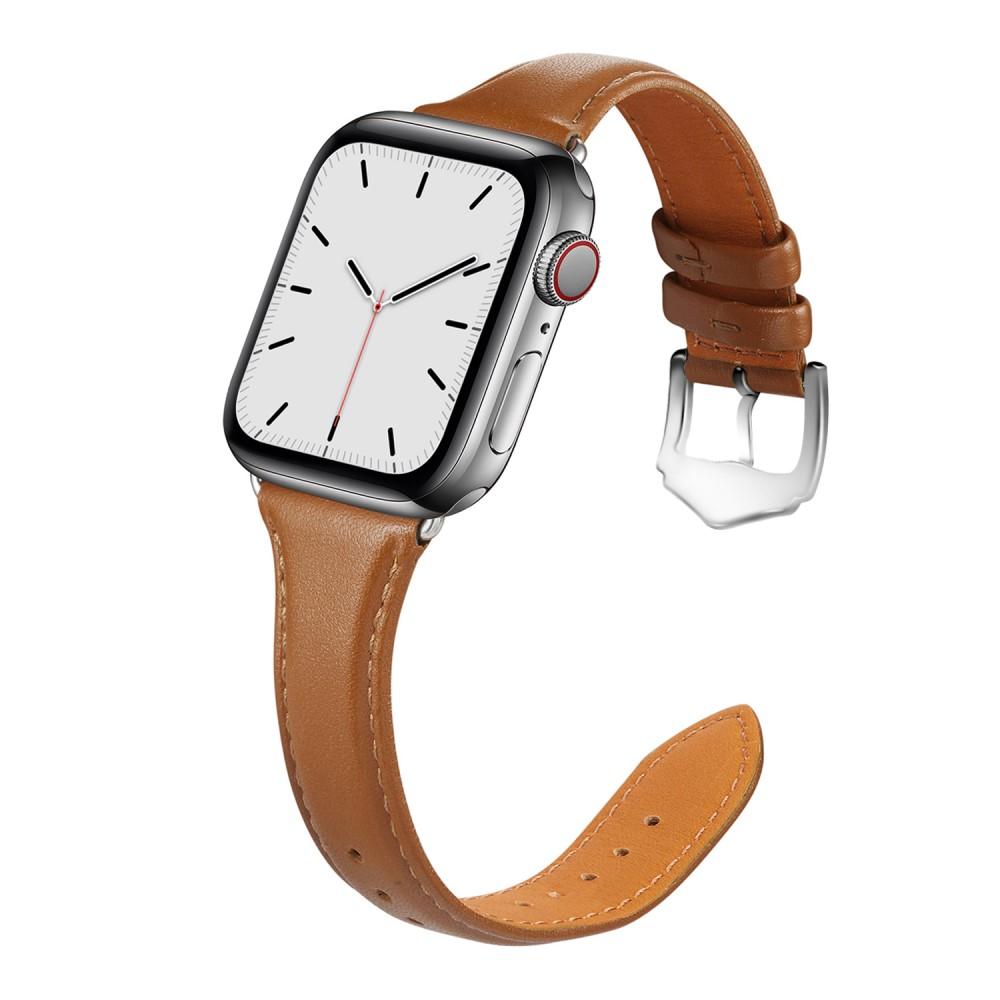 Cinturino sottile in pelle Apple Watch 41mm Series 8 marrone