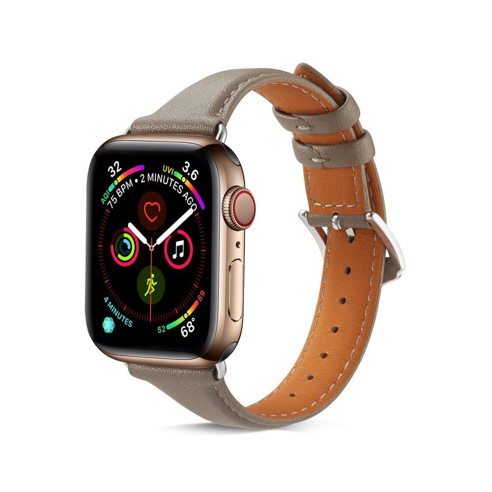 Cinturino sottile in pelle Apple Watch 45mm Series 7 grigio