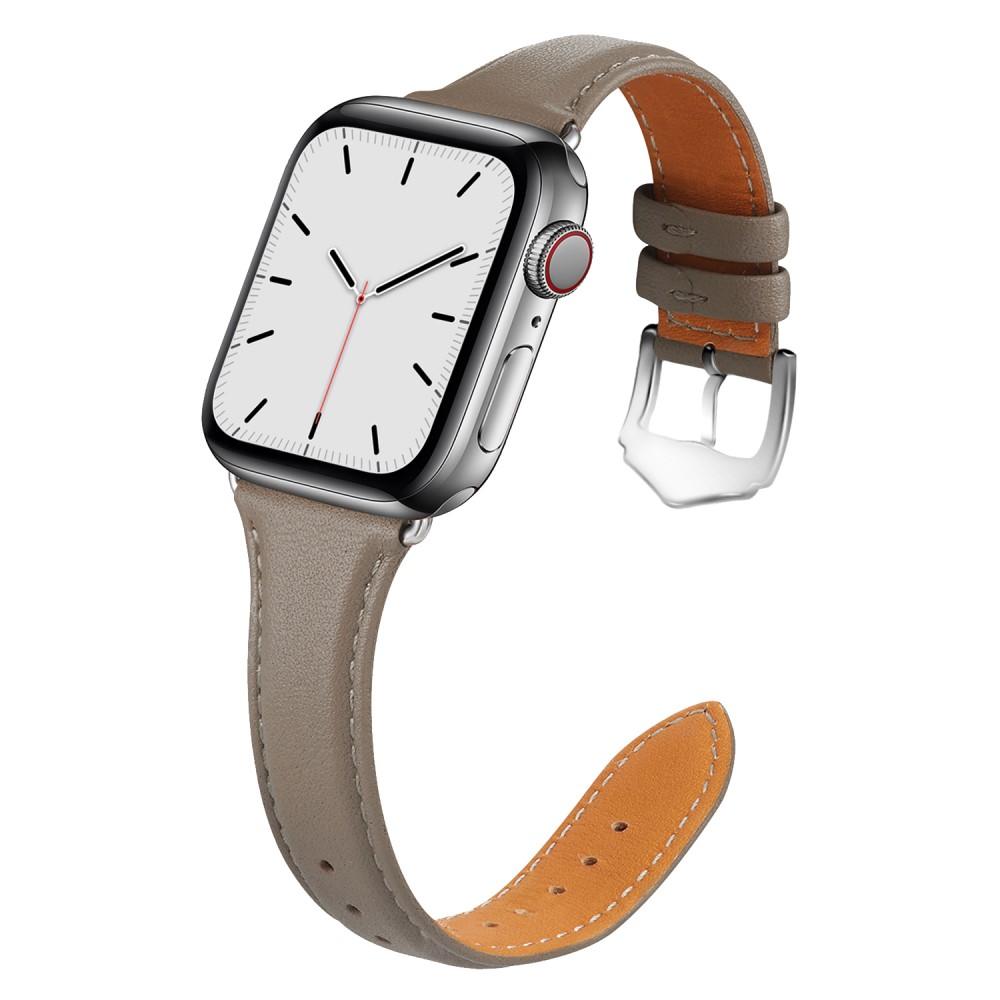 Cinturino sottile in pelle Apple Watch 41mm Series 8 grigio