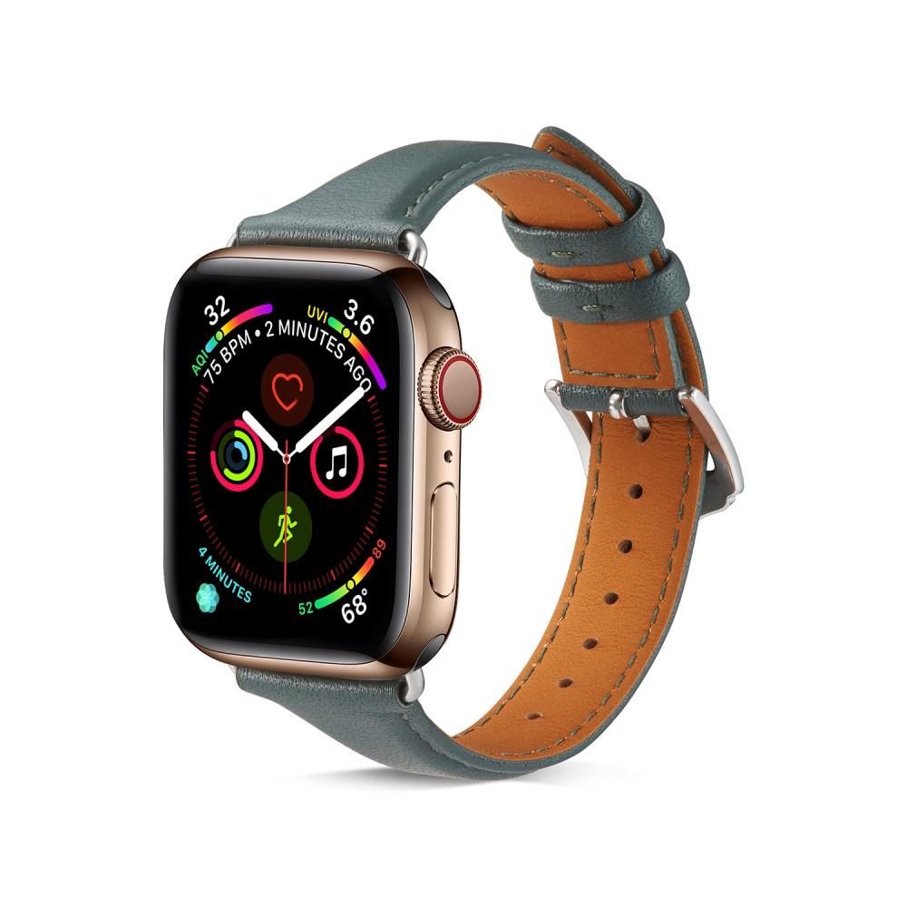 Cinturino sottile in pelle Apple Watch 41mm Series 8 verde