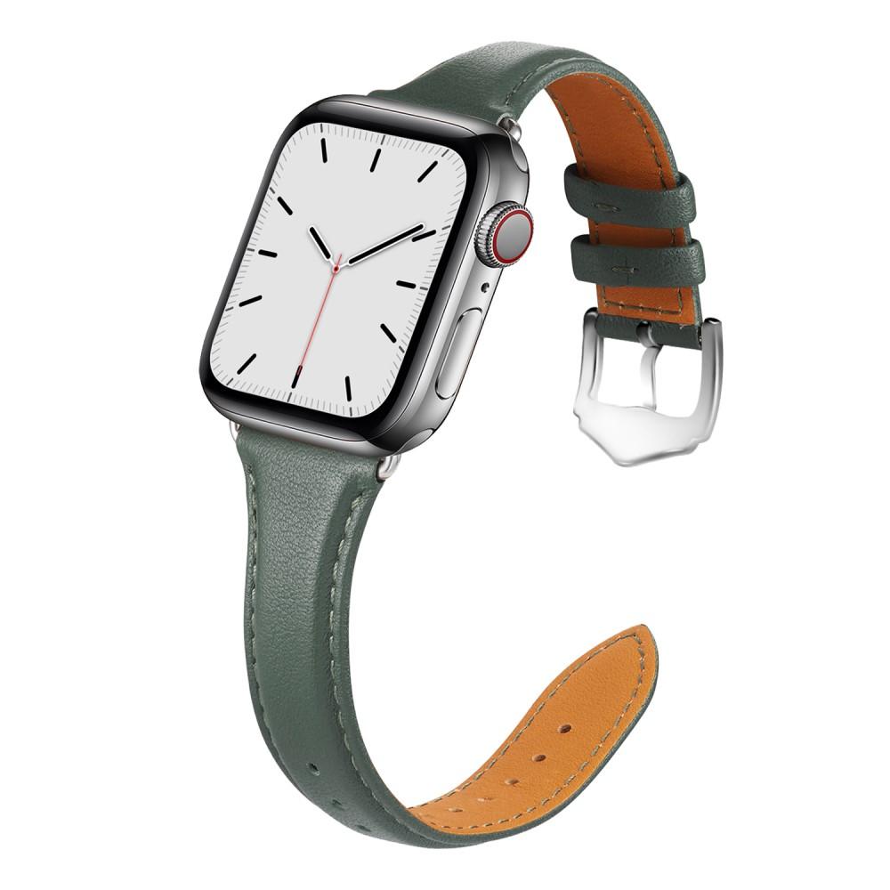 Cinturino sottile in pelle Apple Watch Ultra 49mm verde