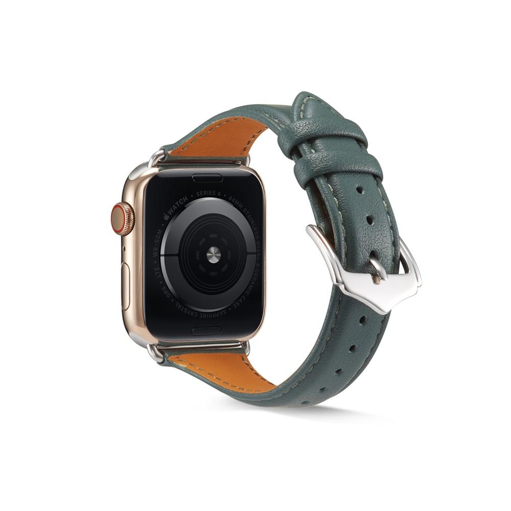 Cinturino sottile in pelle Apple Watch Ultra 49mm verde