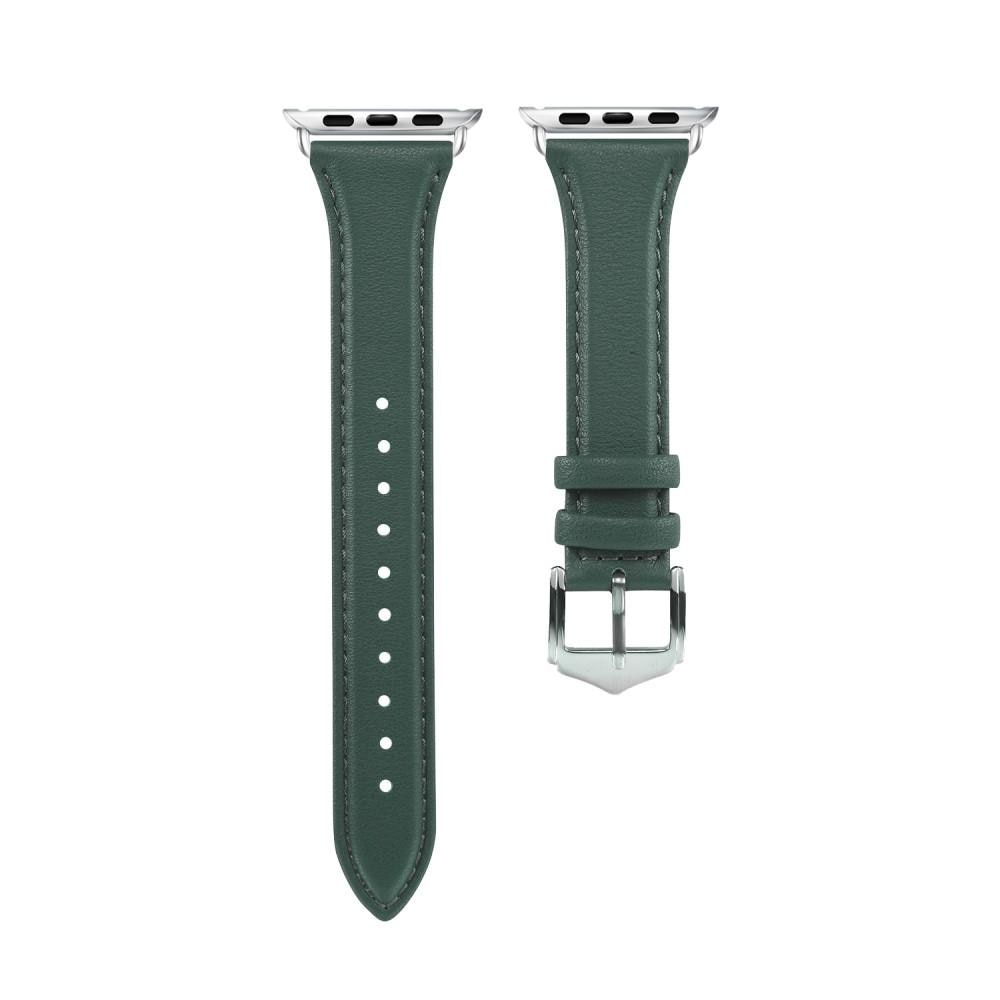 Cinturino sottile in pelle Apple Watch 41mm Series 8 verde