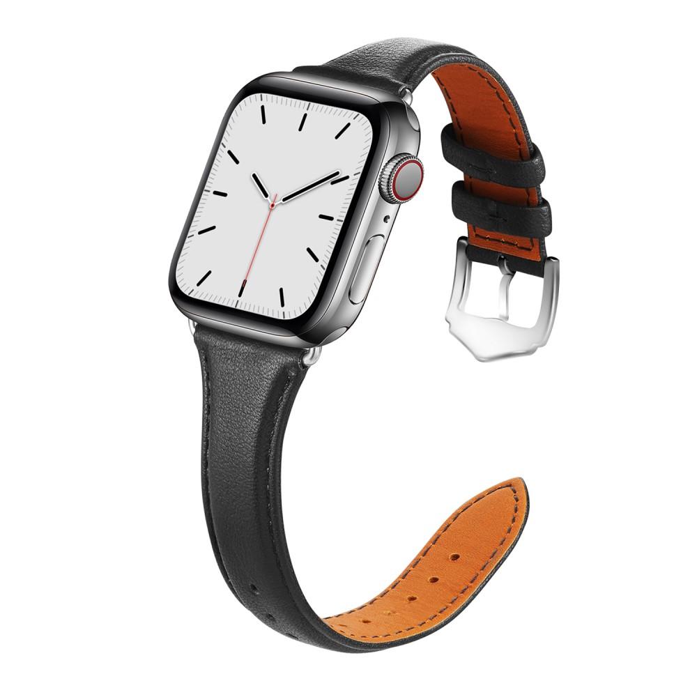 Cinturino sottile in pelle Apple Watch 41mm Series 9 nero