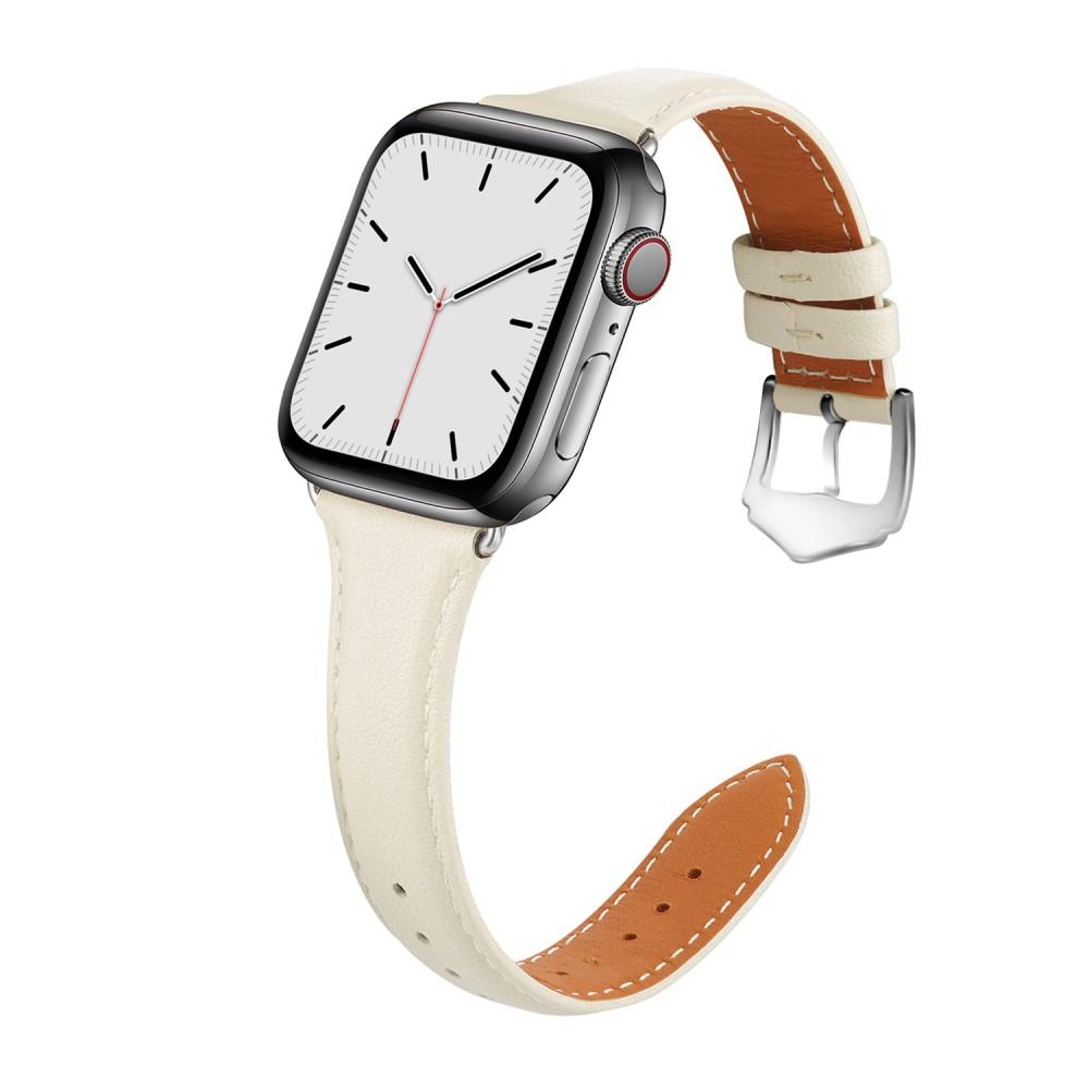 Cinturino sottile in pelle Apple Watch 41mm Series 9 beige