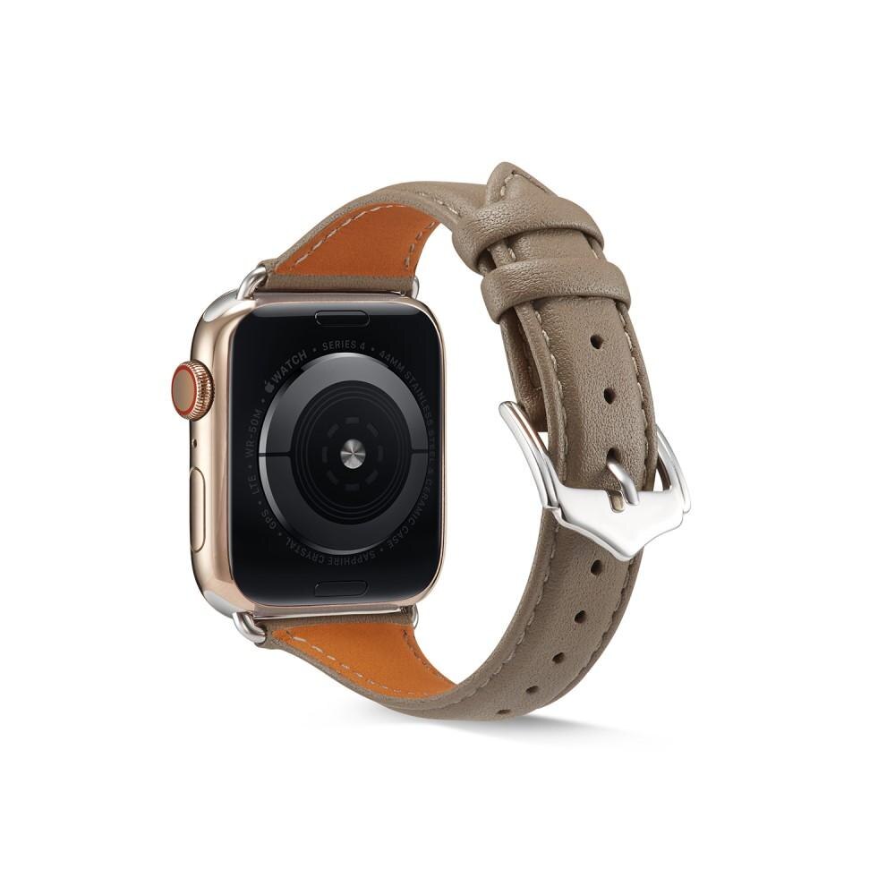 Cinturino sottile in pelle Apple Watch Series 8 45mm Grigio