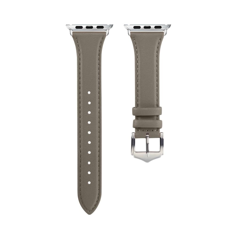 Cinturino sottile in pelle Apple Watch 45mm Series 8 Grigio