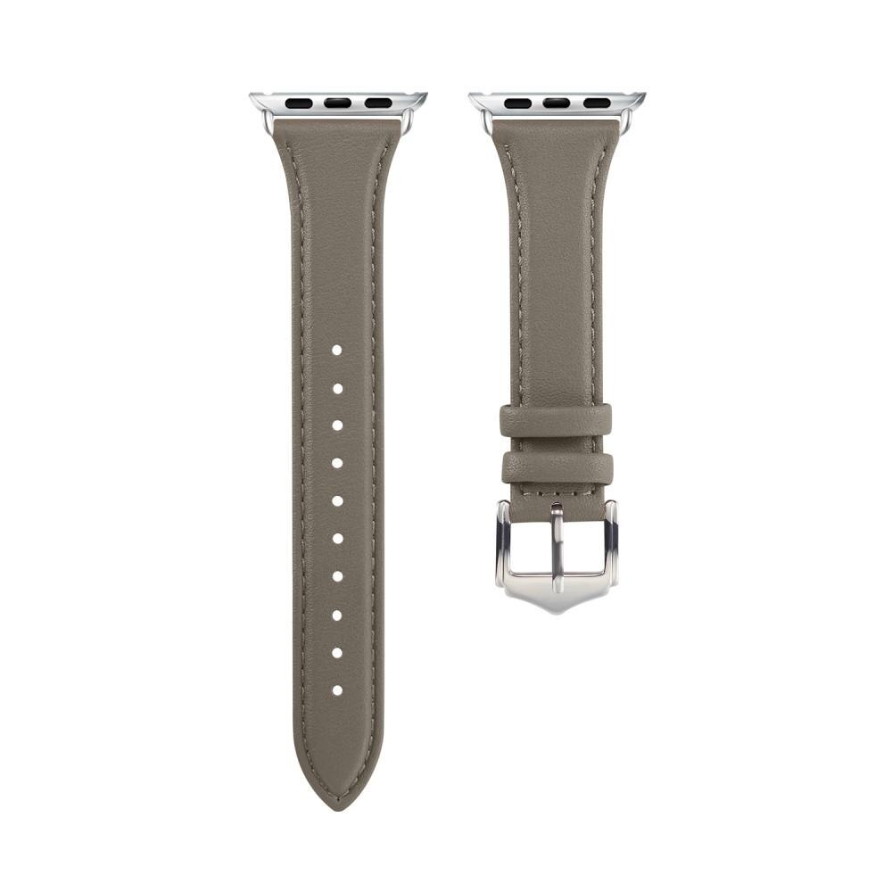 Cinturino sottile in pelle Apple Watch Series 8 45mm Grigio