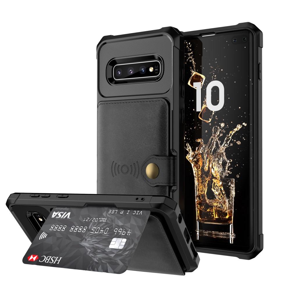 Cover con portacarte Tough Multi-slot Samsung Galaxy S10 Plus Nero