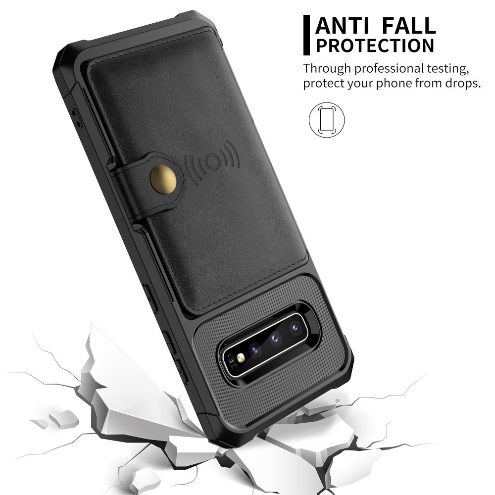 Cover con portacarte Tough Multi-slot Samsung Galaxy S10 Plus Nero