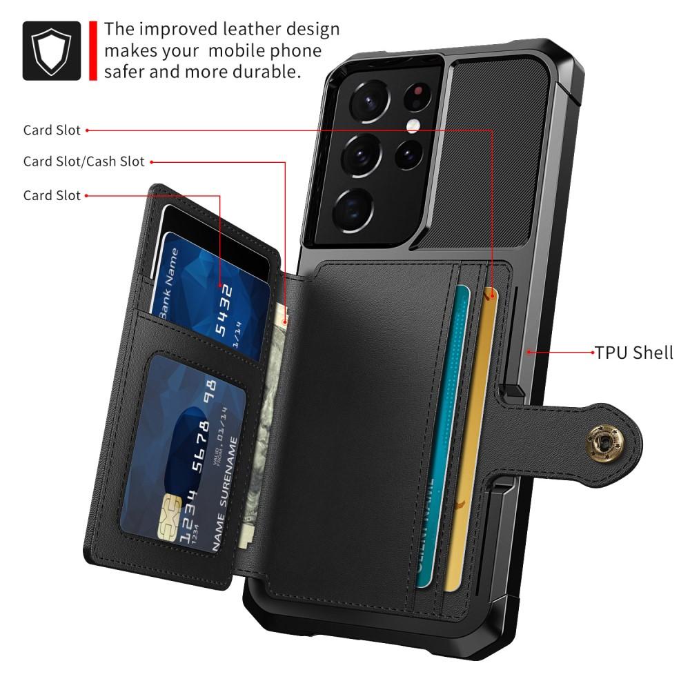 Cover con portacarte Tough Multi-slot Samsung Galaxy S21 Ultra Nero