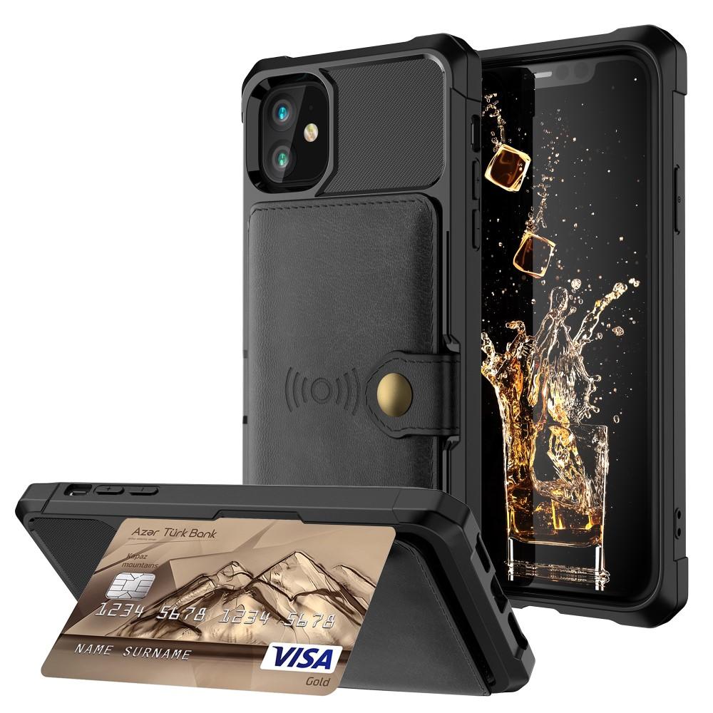 Cover con portacarte Tough Multi-slot iPhone 11 Nero