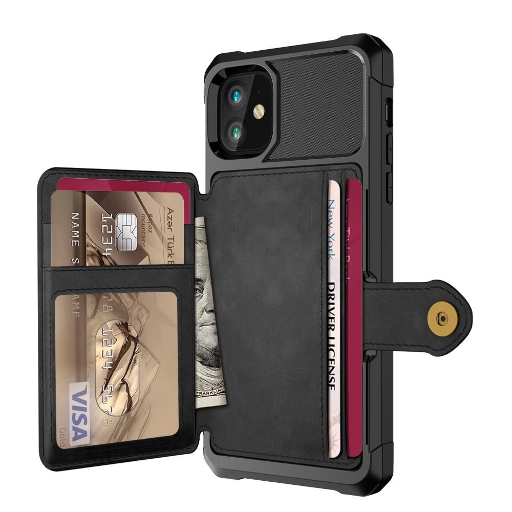 Cover con portacarte Tough Multi-slot iPhone 11 Nero