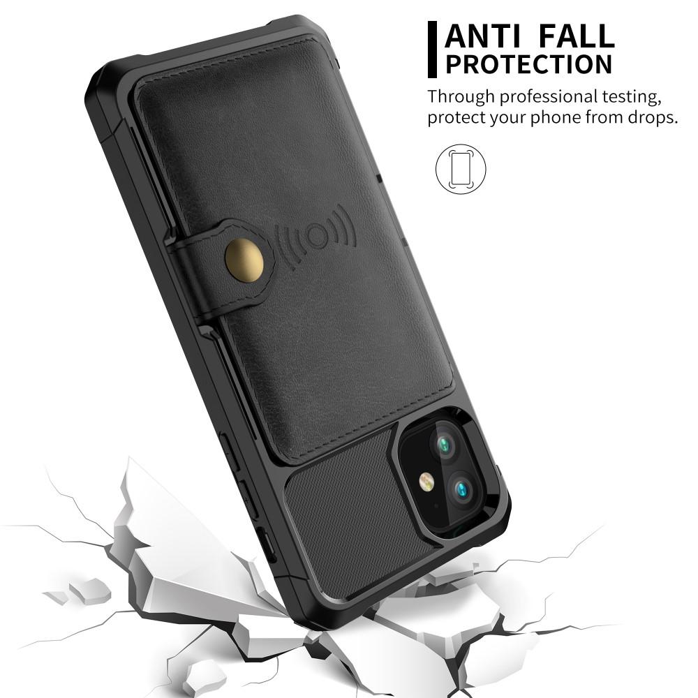 Cover con portacarte Tough Multi-slot iPhone 11 Nero