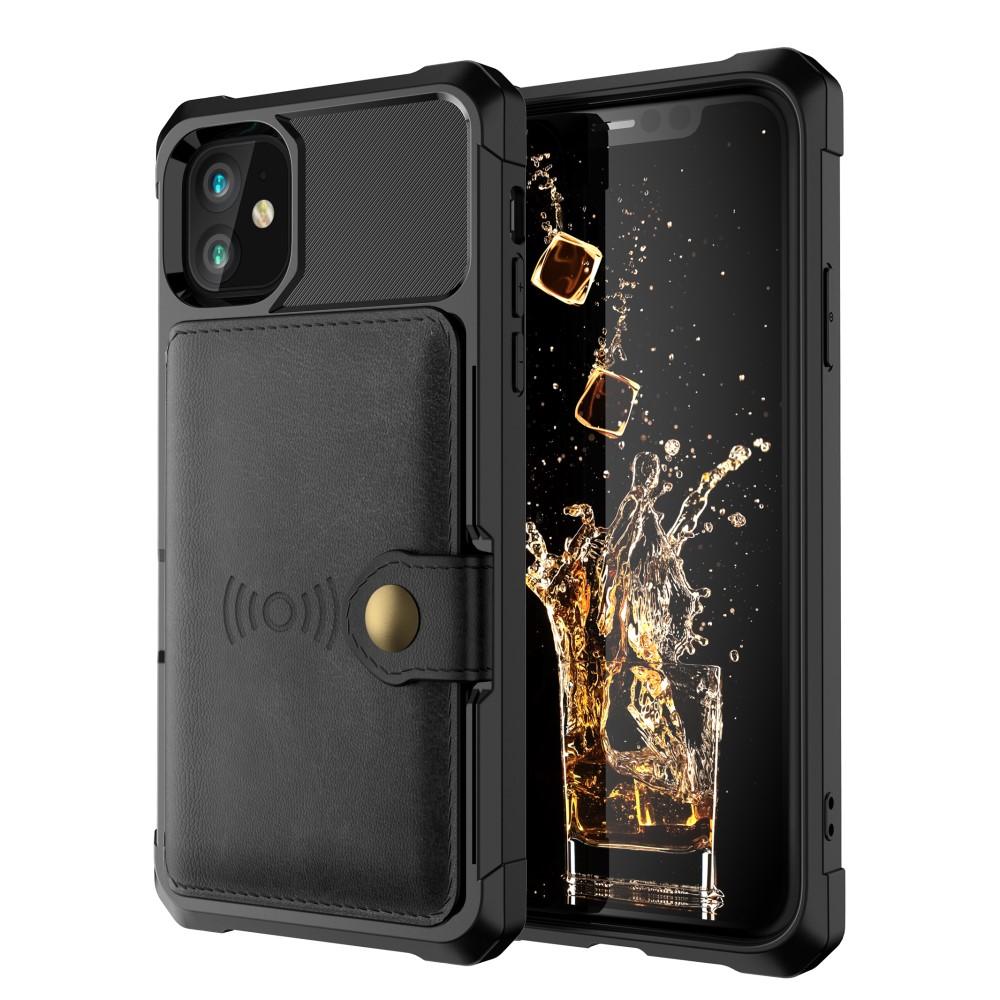 Cover con portacarte Tough Multi-slot iPhone 11 Nero