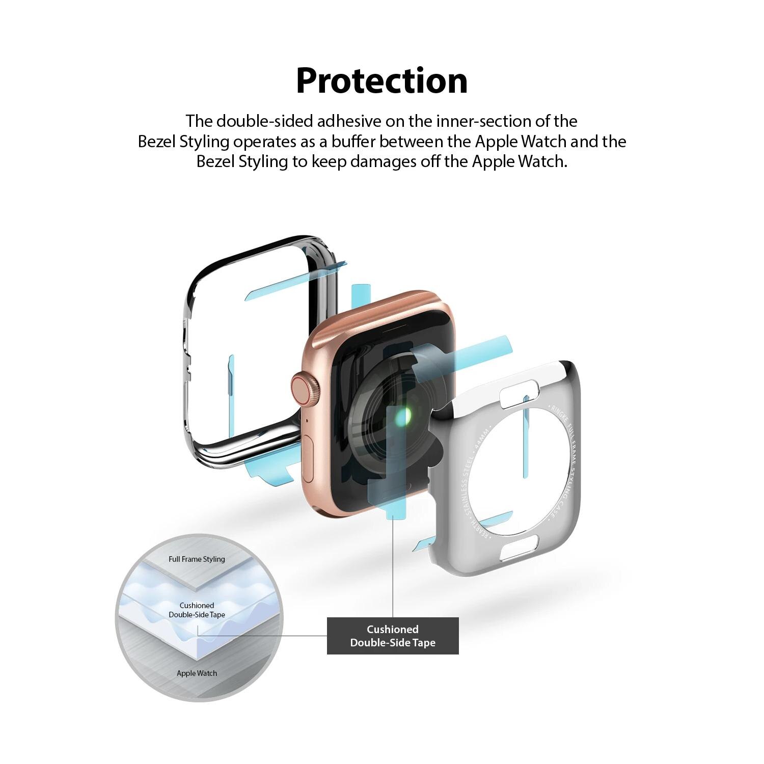 Cover Full Frame Apple Watch 44mm d'argento