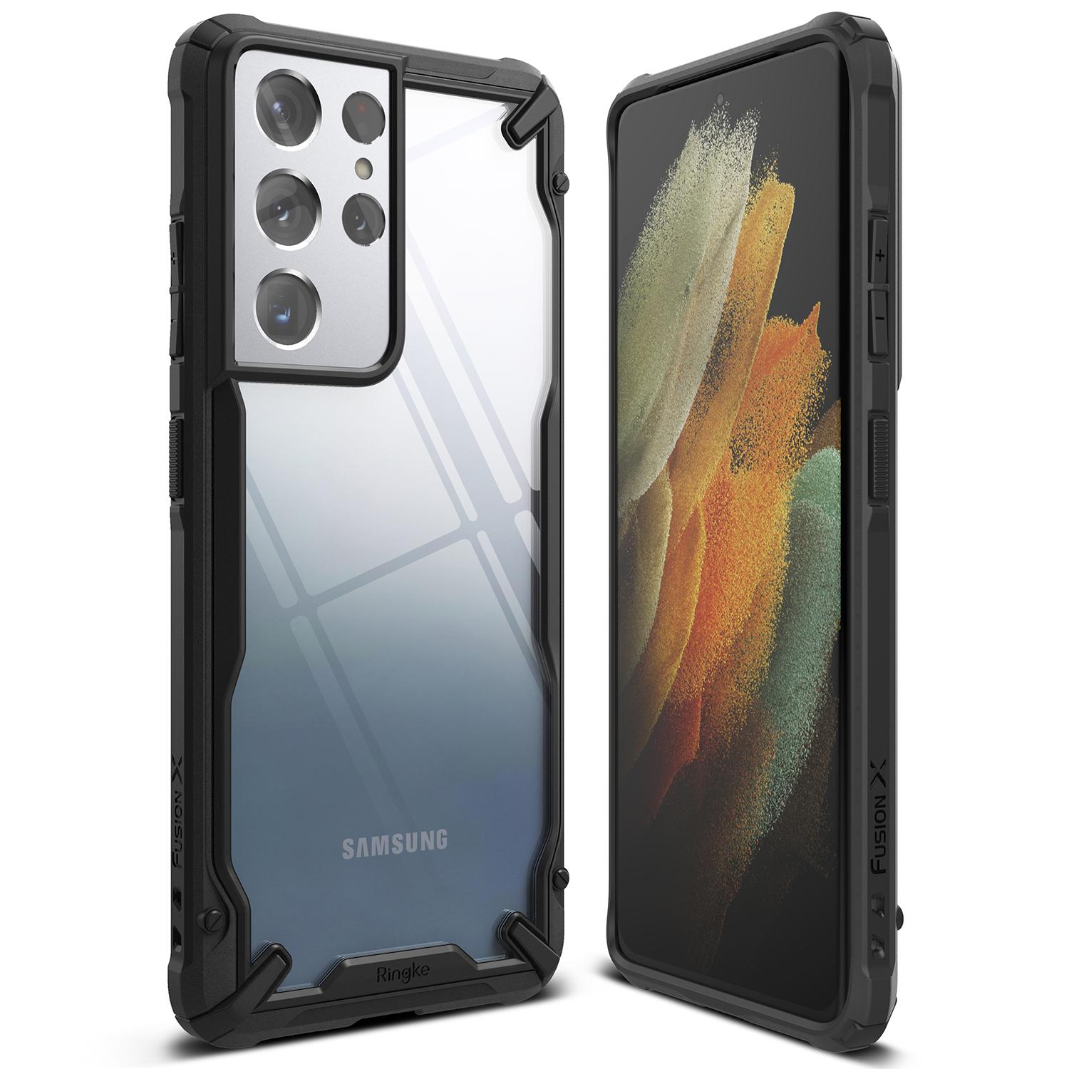 Cover Fusion X Samsung Galaxy S21 Ultra Nero