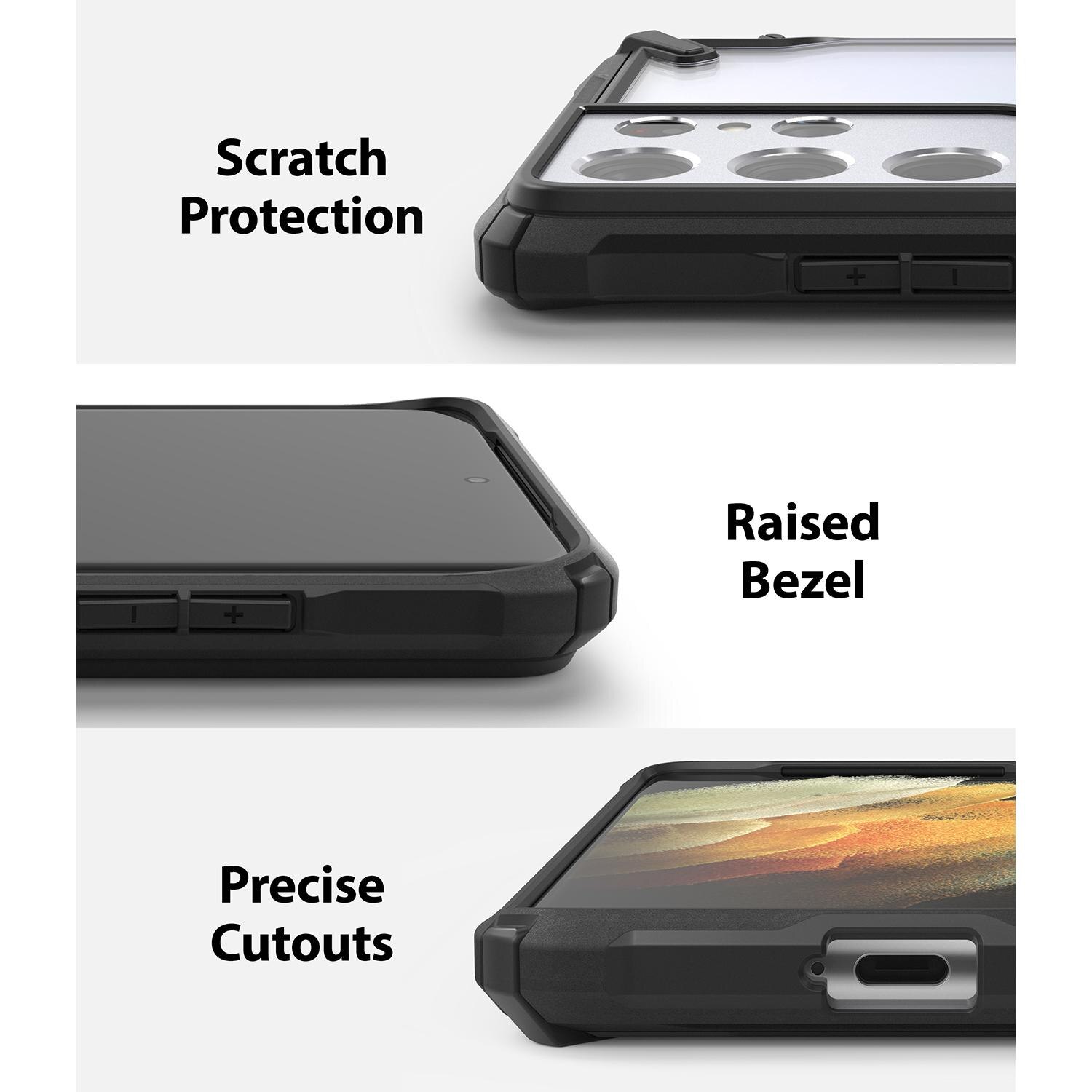 Cover Fusion X Samsung Galaxy S21 Ultra Nero